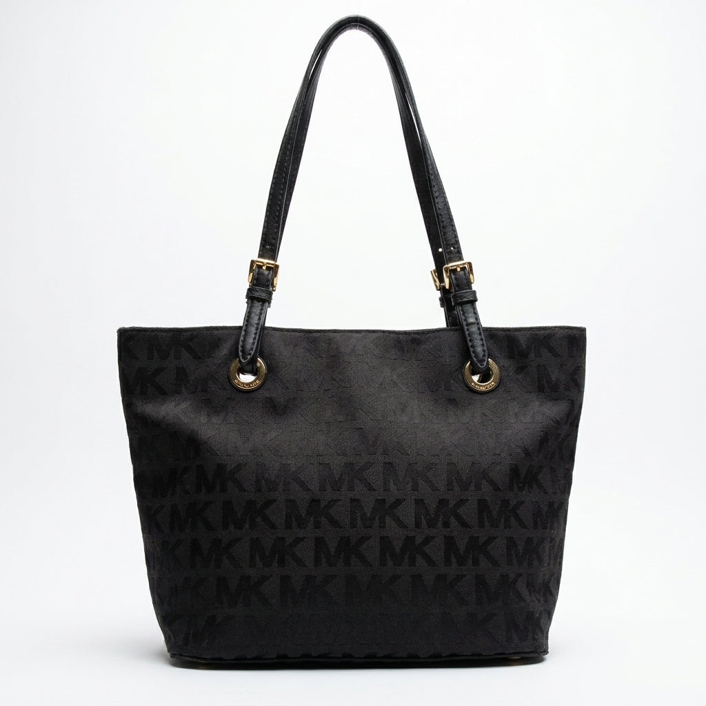 Cartera Michael Kors Tote Monograma Negra