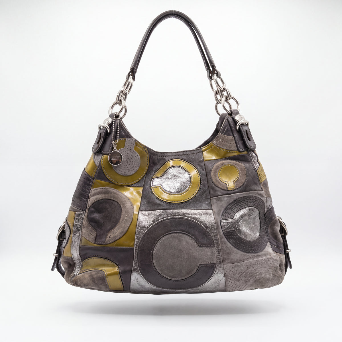 Cartera Coach Inlaid Patchwork Gris