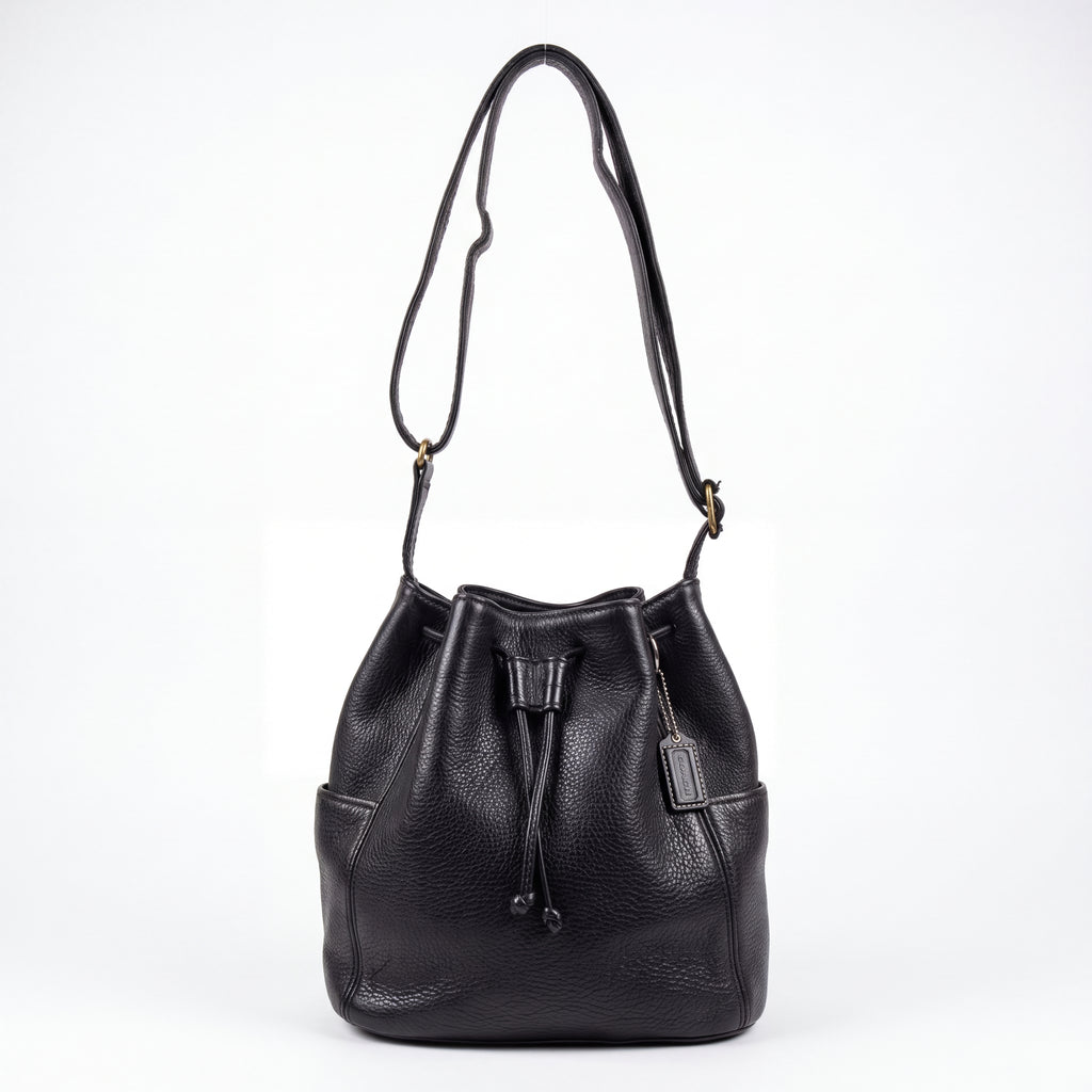 Cartera Coach Bucket Cuero Negro