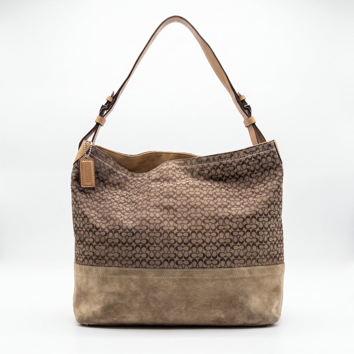 Cartera Coach Signature Gamuza Café