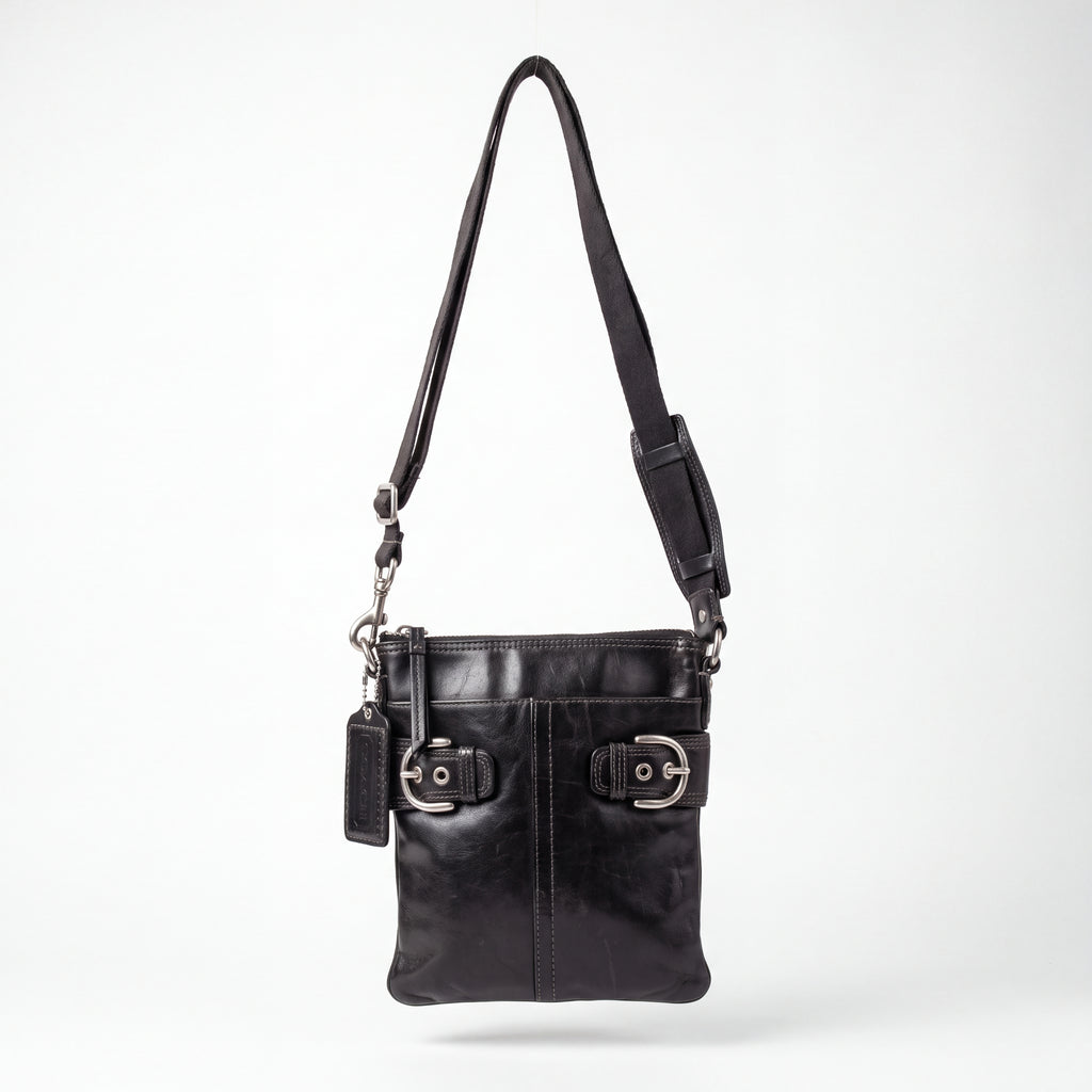 Cartera Coach Bandolera Cuero Negro