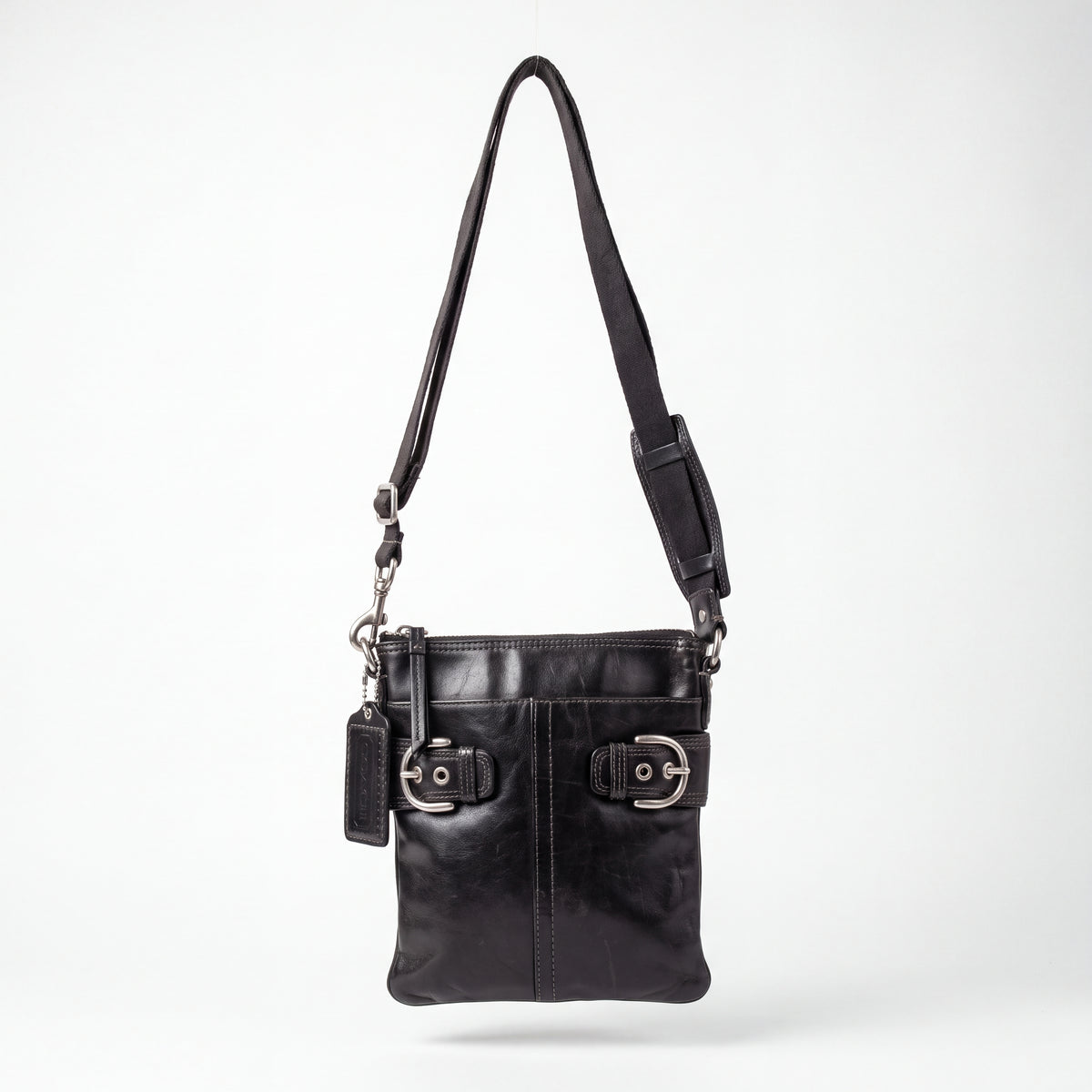 Cartera Coach Bandolera Cuero Negro
