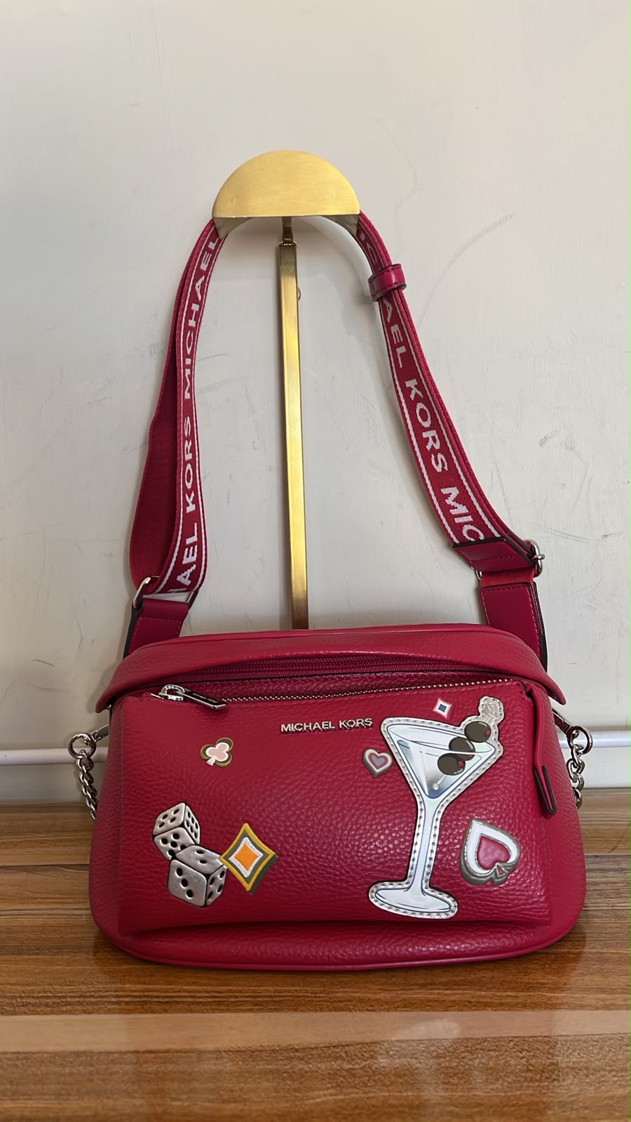 Cartera Michael Kors Bandolera Roja Parches
