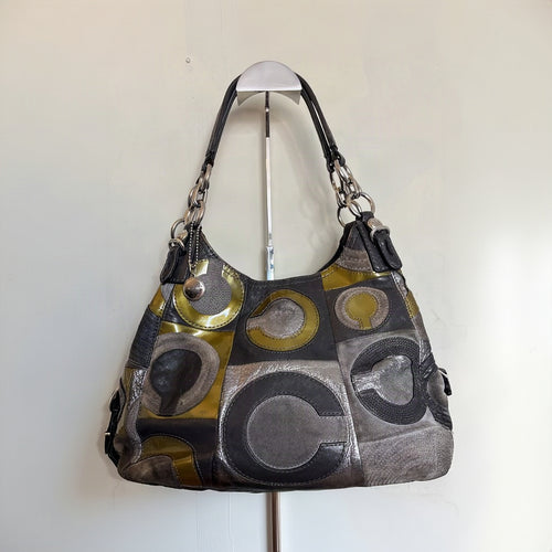 Cartera Coach Inlaid Patchwork Gris