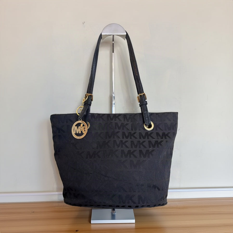Cartera Michael Kors Tote Monograma Negra